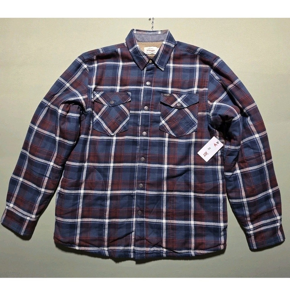 Wrangler Men's Sherpa Lined Relaxed Fit Heavyweight Shirt Jacket, Medium, NWT